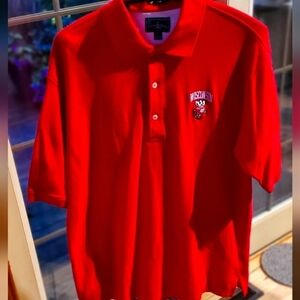 Outer Banks Red Wisconsin Badgers Embroidered Short Sleeve Sz. L Polo Shirt‎